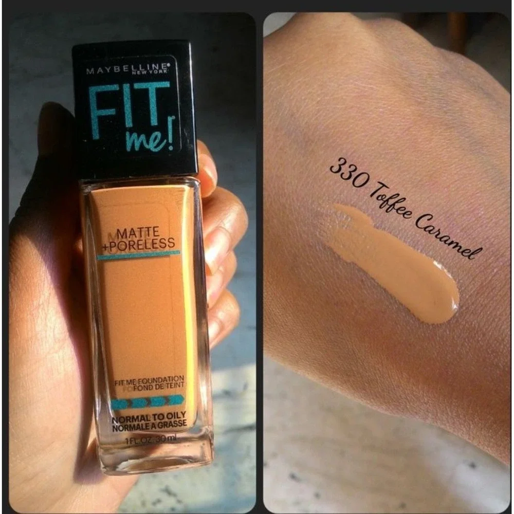 Maybelline FIT ME. 330. Toffee. Toffee Carmel. 3 Dewy Smooth.3 Matte Porless
